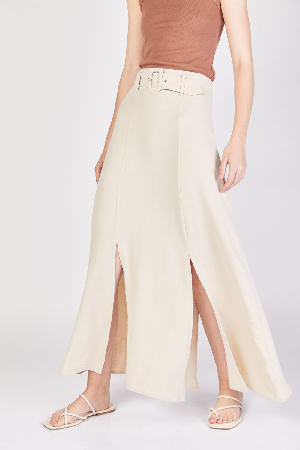 חצאית לינן מקסי בצבע אופוייט - Moi Collection