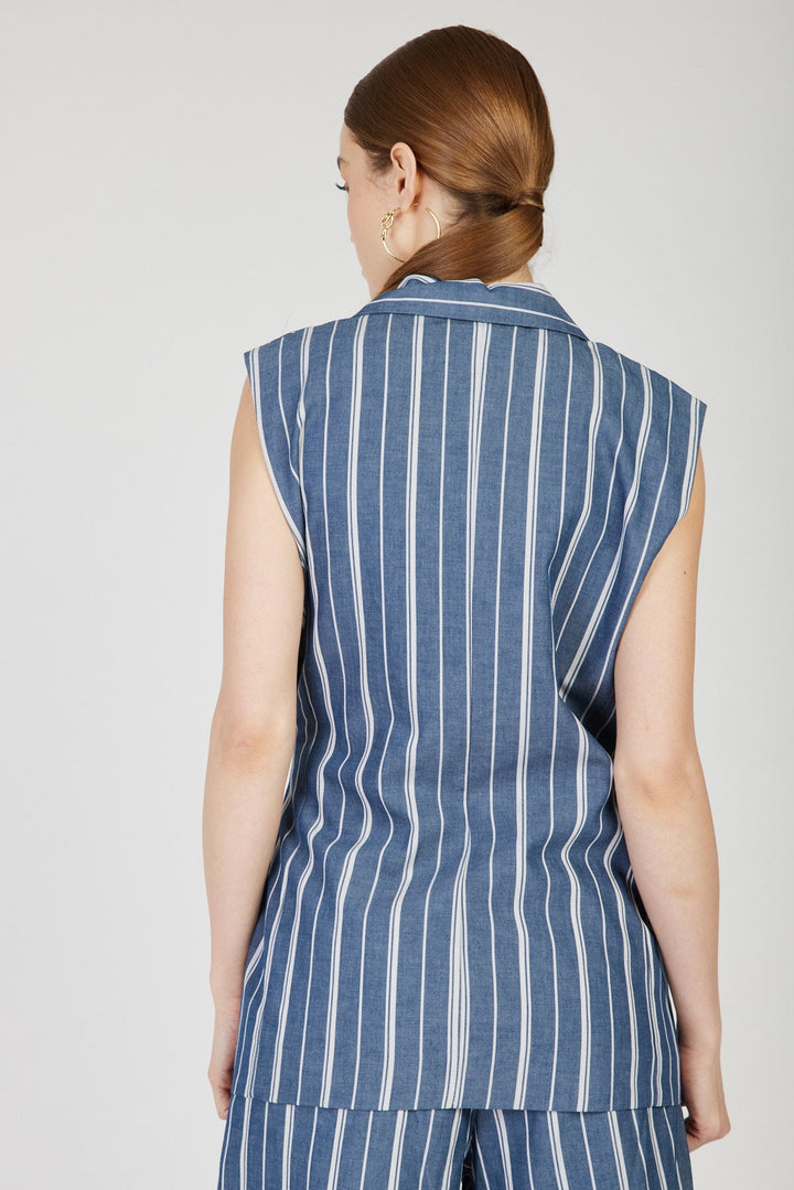 ELGON VEST RAZILI STUDIO פסים ג'ינס 451 - Razili Studio