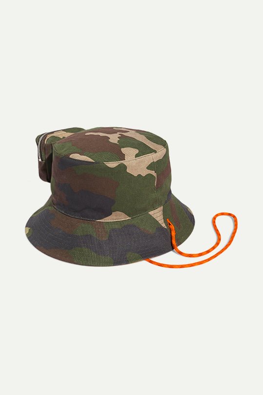 כובע באקט דו צדדי עם פאוץ' נשלף Ivp Rev Bucket בצבע צבאי/כתום - Adidas