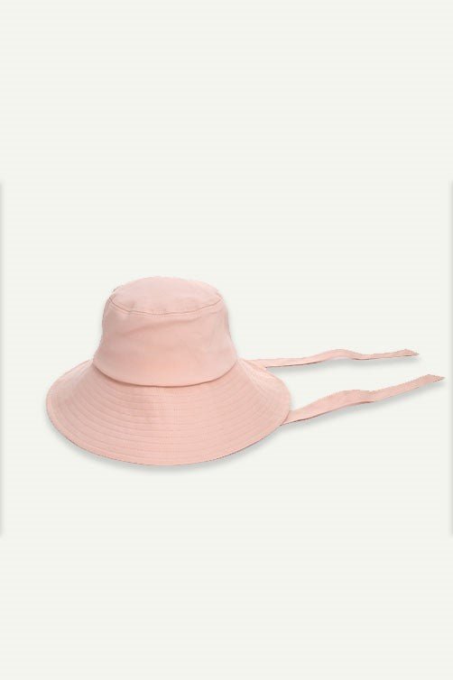 כובע בד רחב שוליים בצבע ורוד - Justine