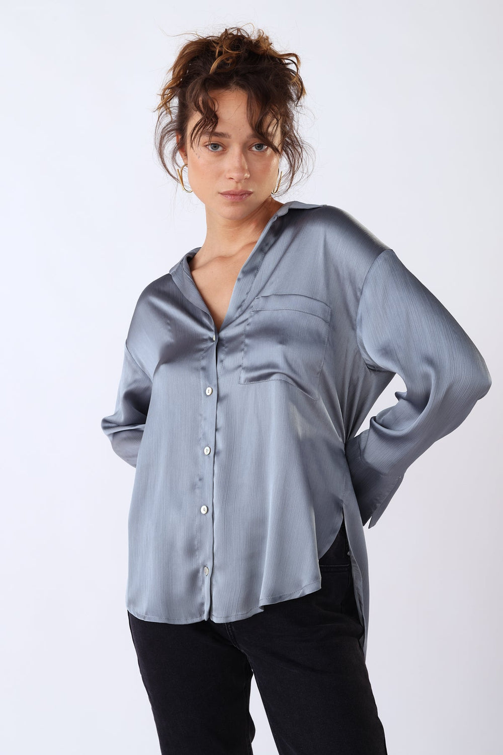 חולצת עדי בצבע תכלת - M By Maskit