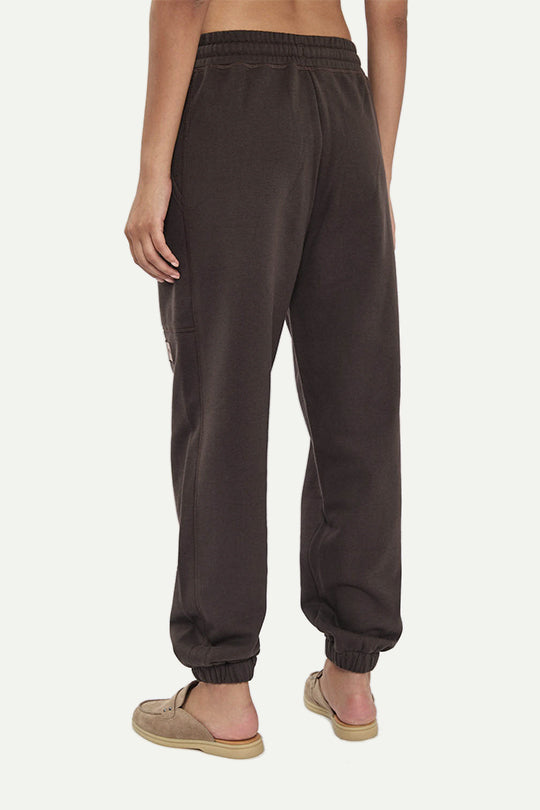 מכנסי טרנינג ארוכים בצבע חום