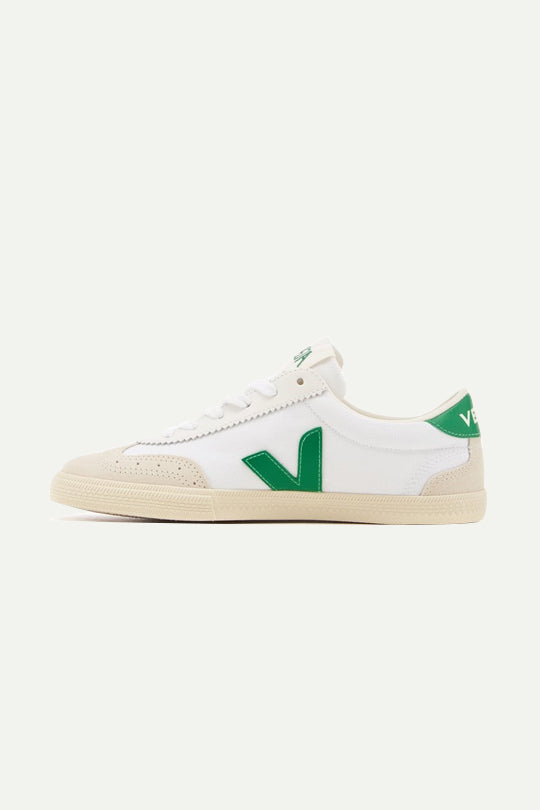 נעלי סניקרס Volley קנבס בצבע לבן/ירוק