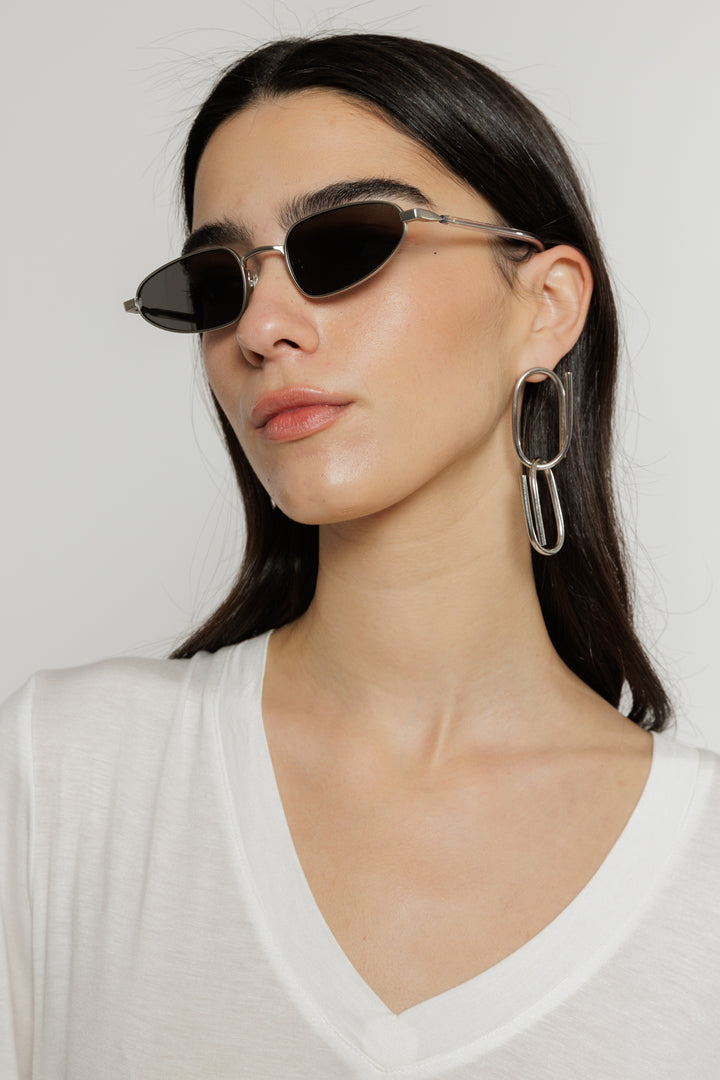 משקפי שמש Hingeless Olive בצבע כסף