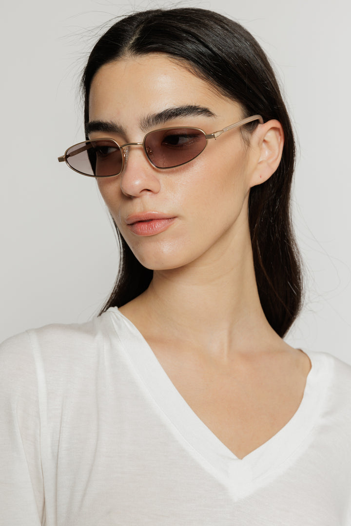 משקפי שמש Hingeless Olive בצבע זהב