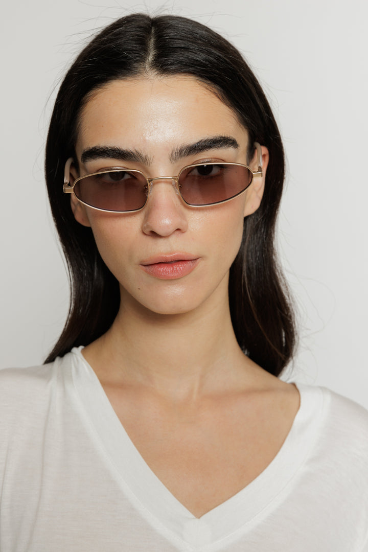 משקפי שמש Hingeless Olive בצבע זהב