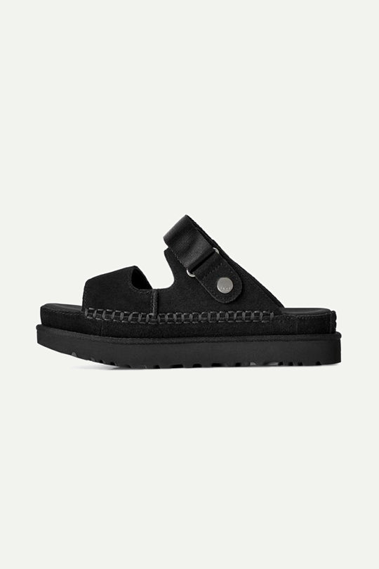 כפכפי פלטפורמה בצבע שחור עם אבזם