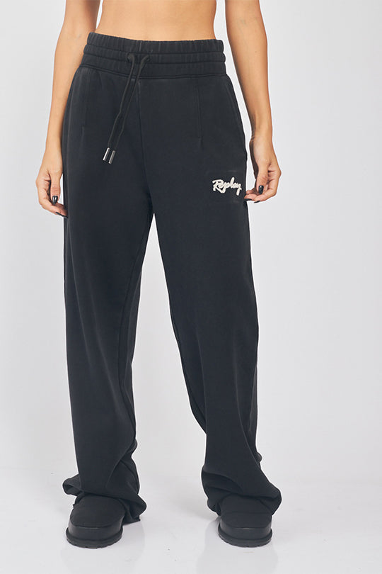 מכנסי טרנינג רחבים בצבע שחור