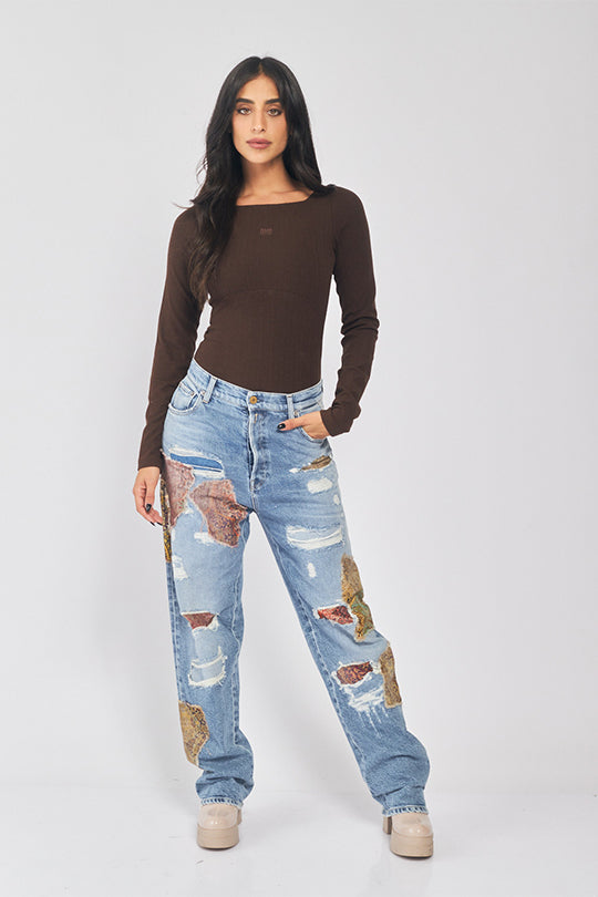 בגד גוף עם פתחים בגב נשים