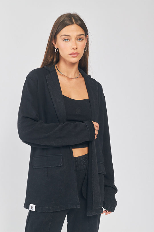 ג'קט ג'רזי Tailor בצבע שחור