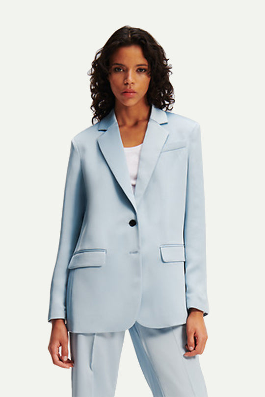 ג'קט בלייזר Satin Tailored בצבע תכלת