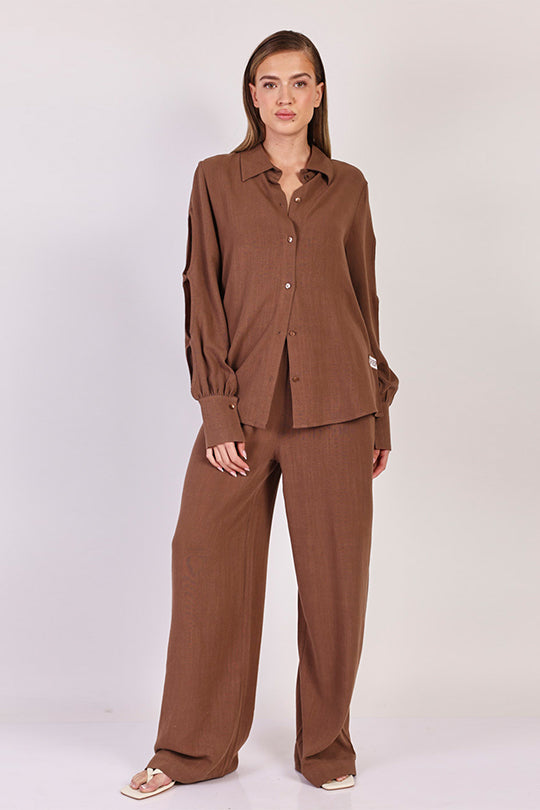 מכנסיים ארוכים Rayon Wide Leg נשים