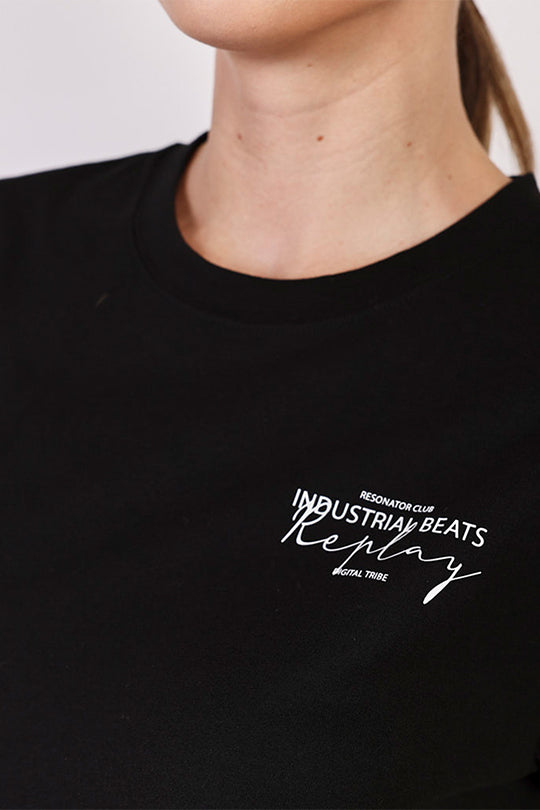 טי שירט כותנה Industria בצבע שחור
