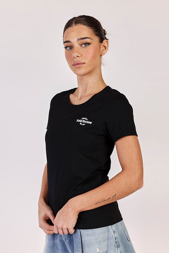 טי שירט קצרה Speed Shop בצבע שחור
