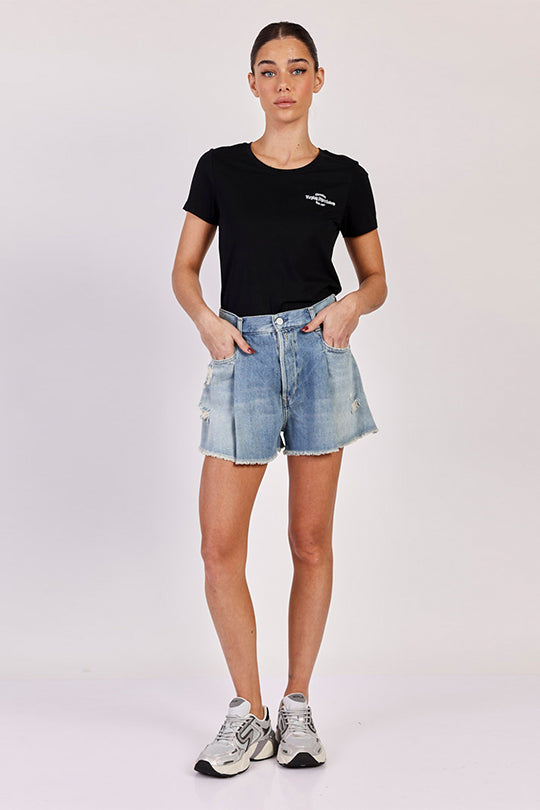 טי שירט קצרה Speed Shop בצבע שחור