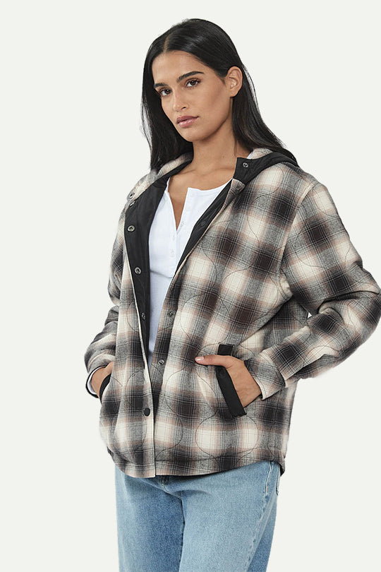 מעיל פלנל דו־צדדי בצבע שחור