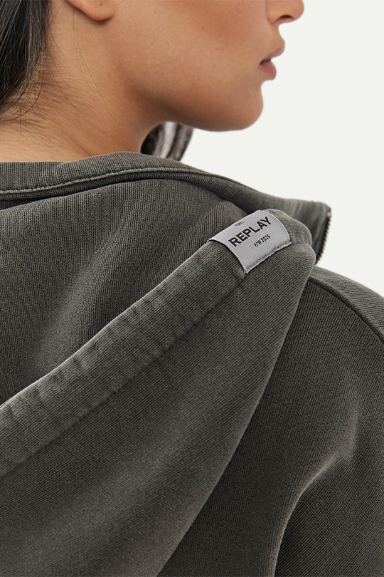 סווטשירט עם רוכסן בצבע שחור