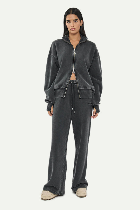 סווטשירט עם רוכסן בצבע שחור