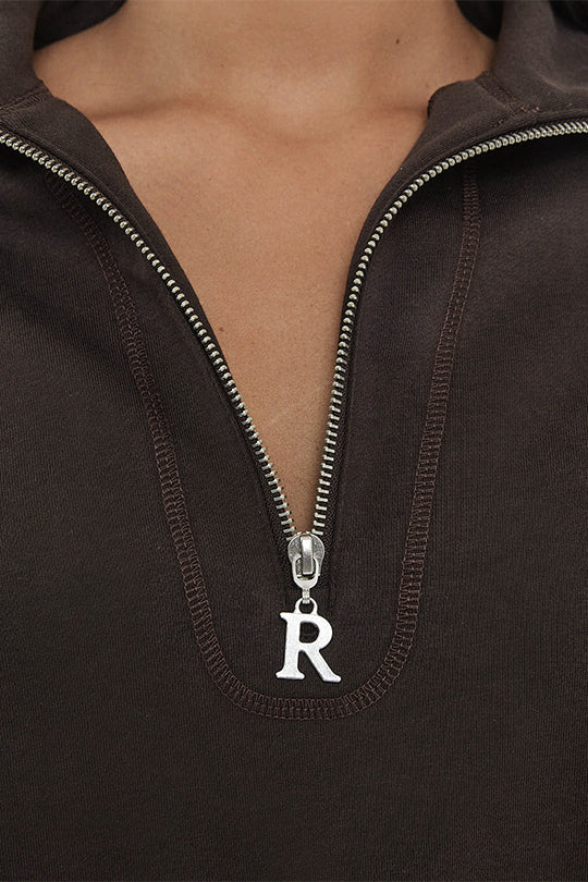 ג'קט קרופ עם רוכסן בצבע חום