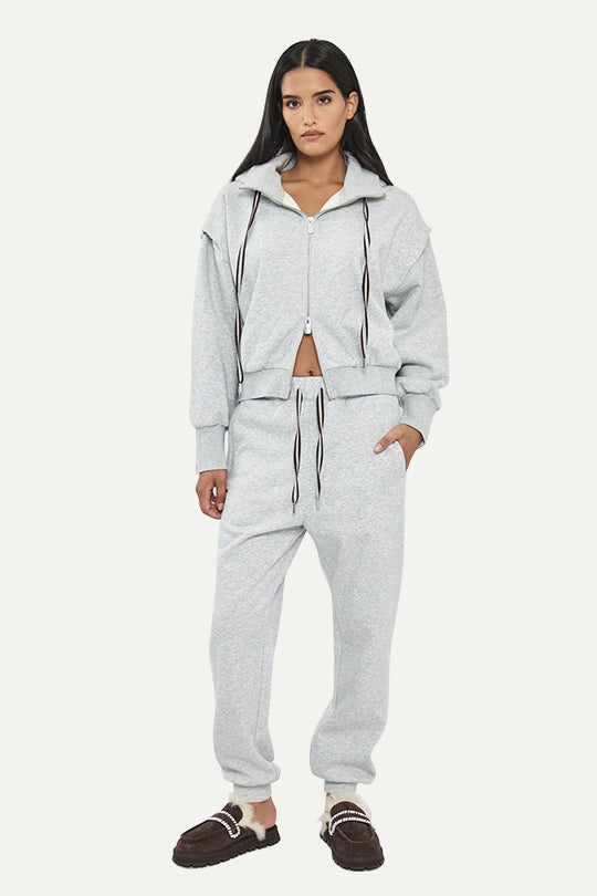 מכנסי טרנינג ארוכים בצבע אפור