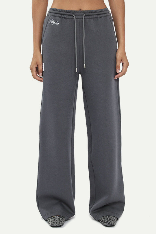 מכנסי טרנינג INTERLOCK בצבע אפור