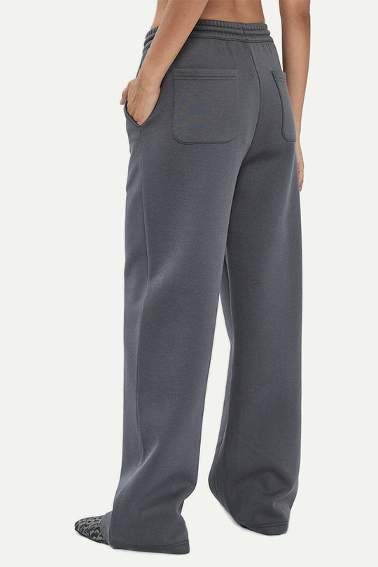 מכנסי טרנינג INTERLOCK בצבע אפור