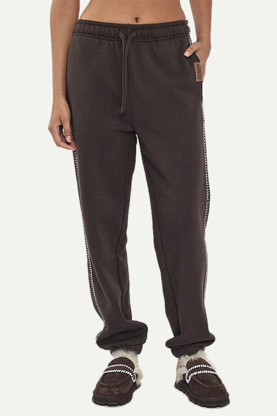 מכנסי טרנינג W CVC בצבע חום