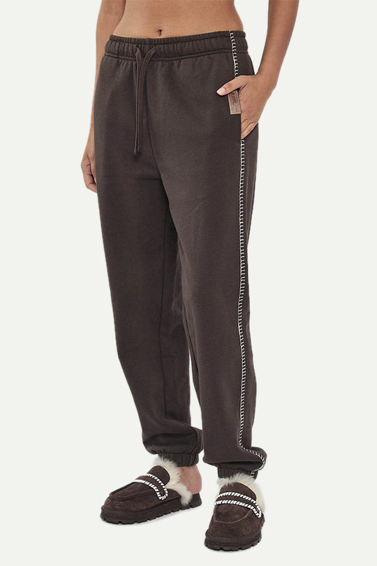 מכנסי טרנינג W CVC בצבע חום