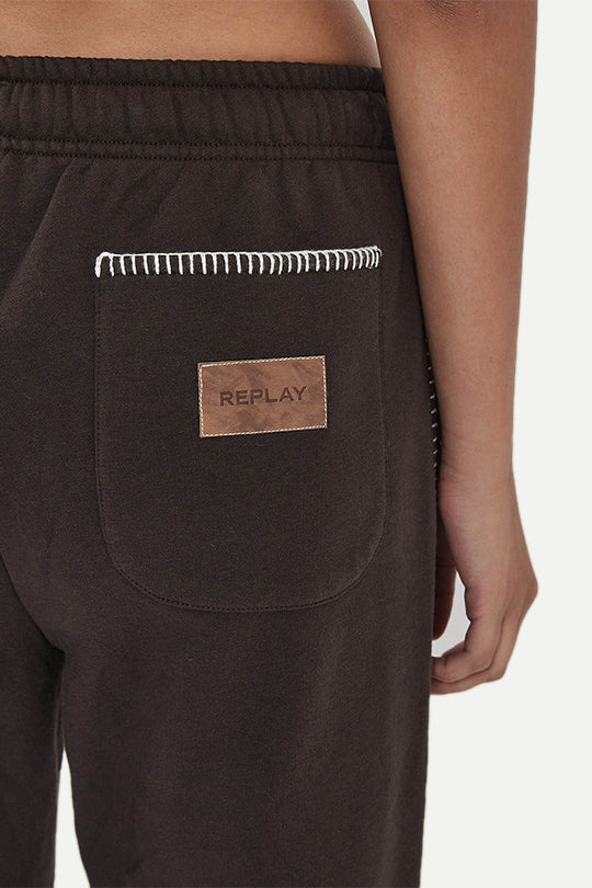 מכנסי טרנינג W CVC בצבע חום