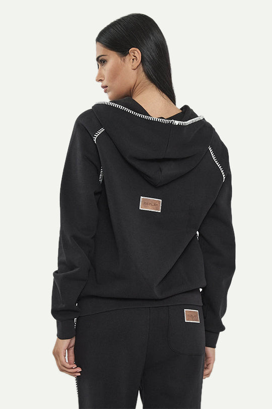 קפוצ’ון רוכסן W CVC בצבע שחור