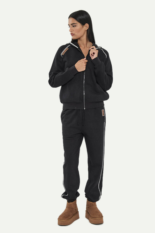 קפוצ’ון רוכסן W CVC בצבע שחור