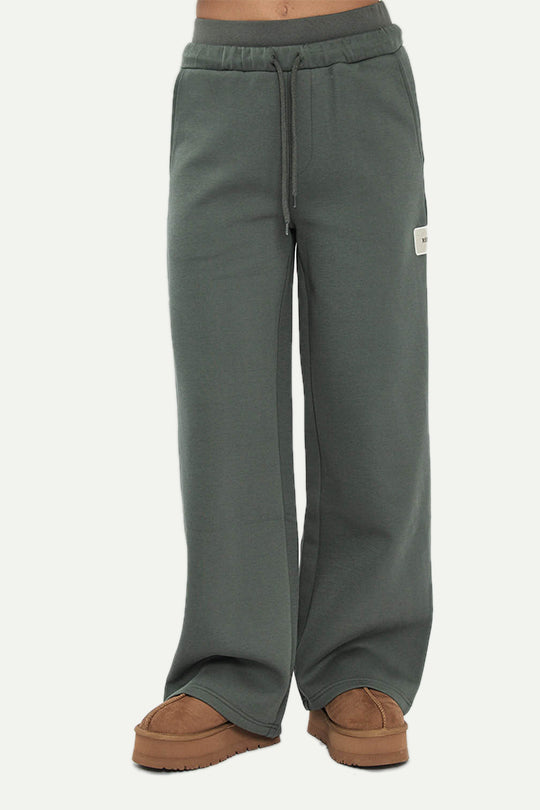 מכנסי טרנינג W INTERLOCK בצבע ירוק