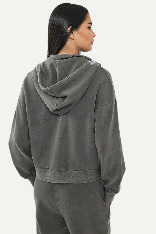 קפוצ'ון עם רוכסן בצבע אפור