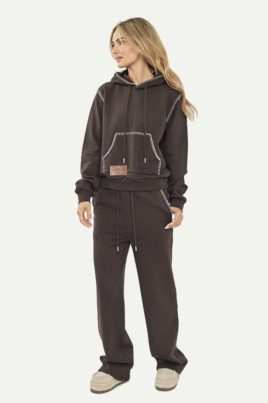 מכנסי טרנינג CVC LONG PANTS בצבע חום