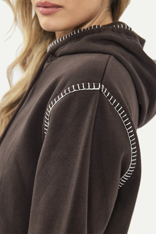 קפוצ'ון HOODED SWEATSHIRT בצבע חום