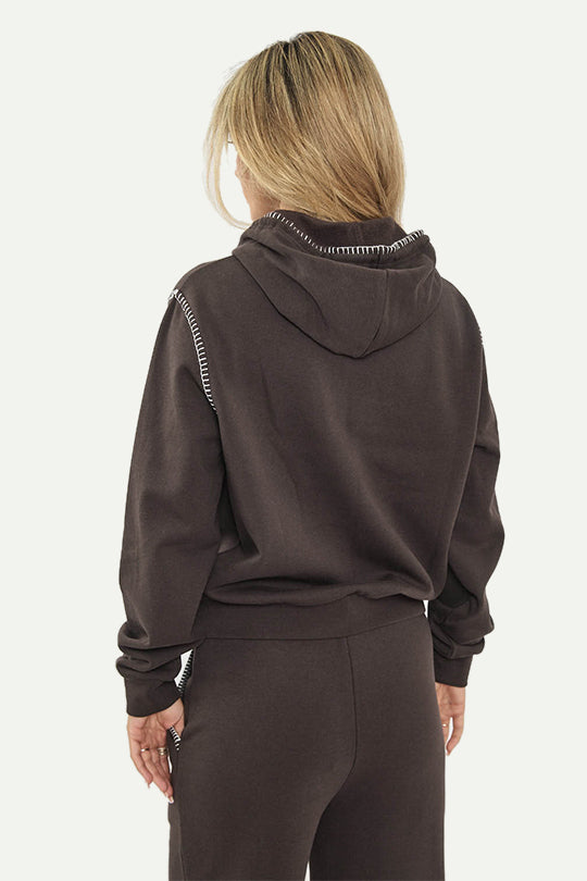 קפוצ'ון HOODED SWEATSHIRT בצבע חום