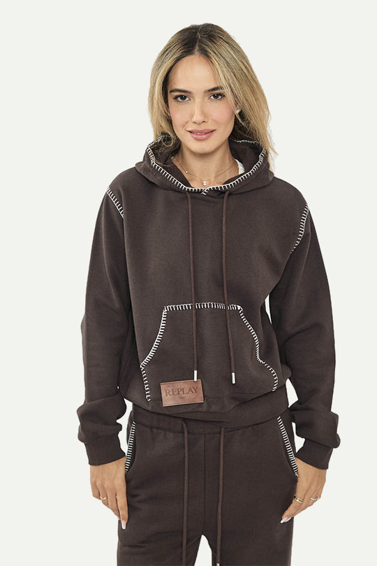 קפוצ'ון HOODED SWEATSHIRT בצבע חום