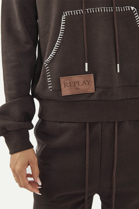 קפוצ'ון HOODED SWEATSHIRT בצבע חום