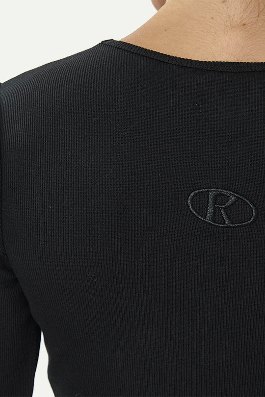 בגד גוף ריב ארוך בצבע שחור