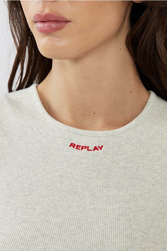 טופ ריב לנשים בצבע אפור