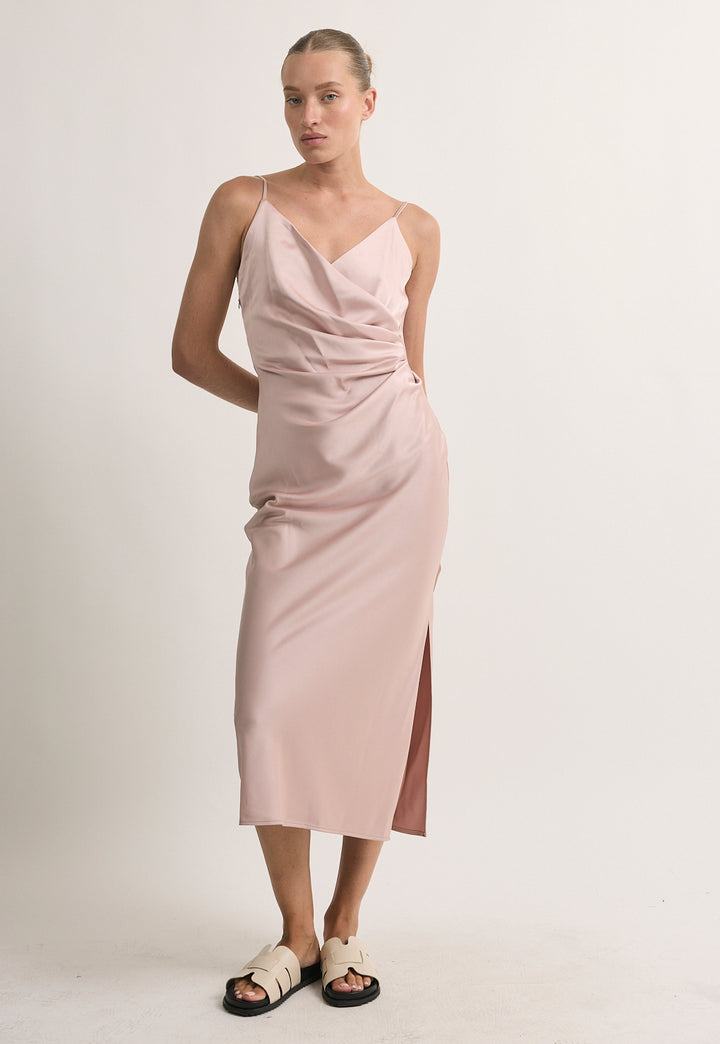 שמלת מידי בצבע ורוד