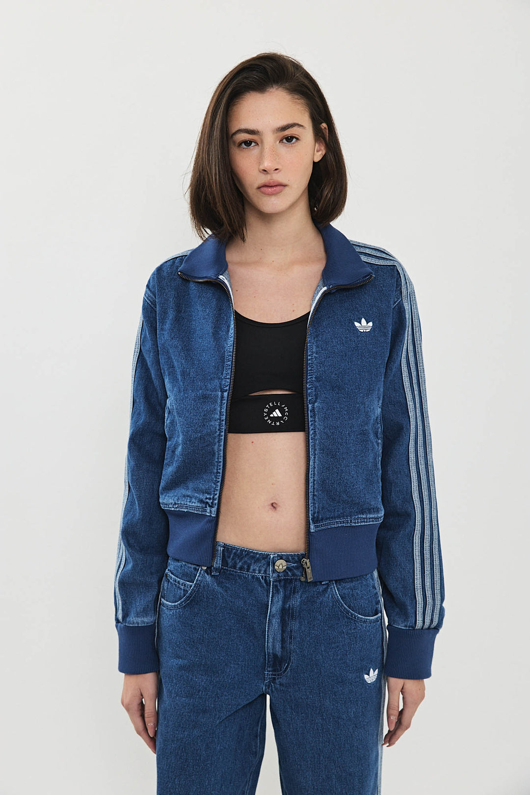 ג'קט דנים קצר INDIGO DENIM בצבע כחול