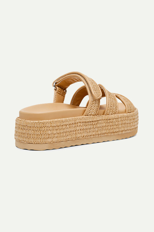 כפכפי פלטפורמה BIGMISSILE בצבע בז'