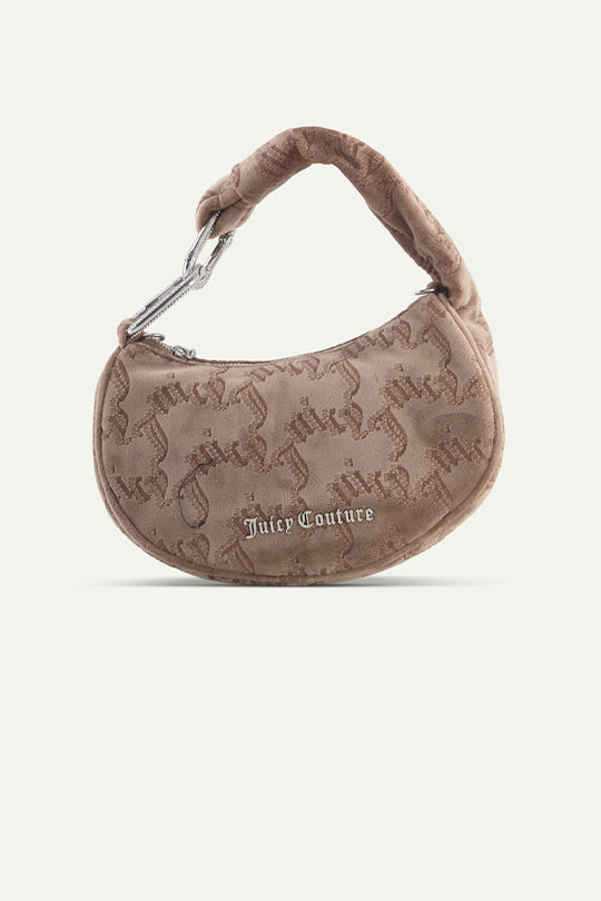 תיק צד Blossom Small Hobo מקטיפה בצבע חום