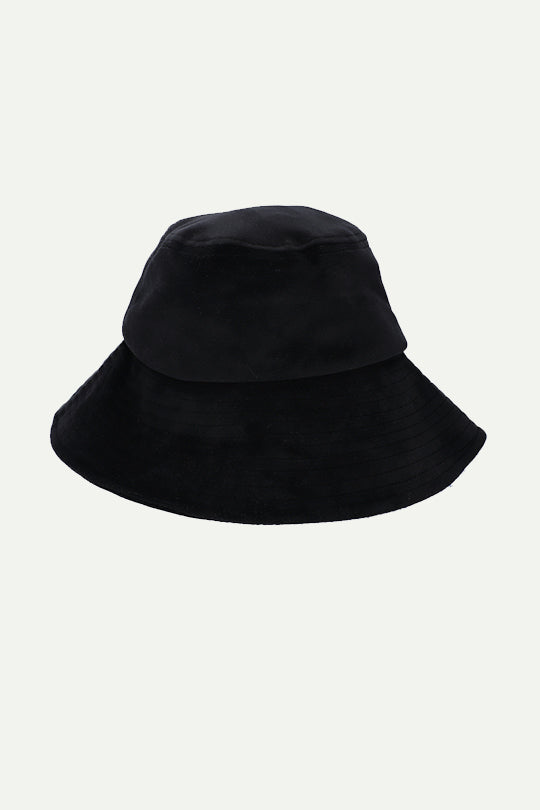 כובע Classic Bucket קטיפה בצבע שחור