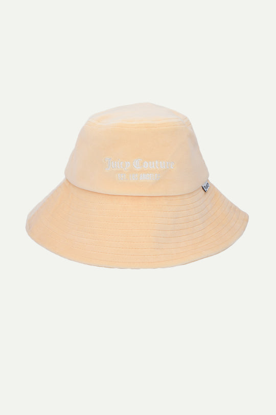 כובע Bucket קטיפה בצבע כתום