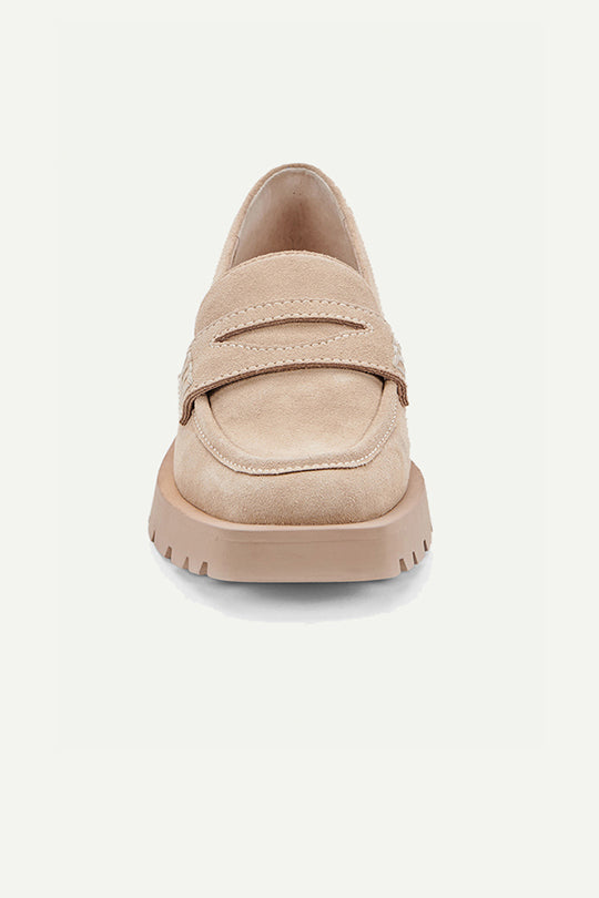 נעלי מוקסין Elias מבד זמש בצבע חול