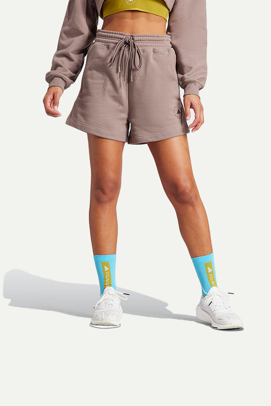מכנסי טרנינג קצרים Terry בצבע חום