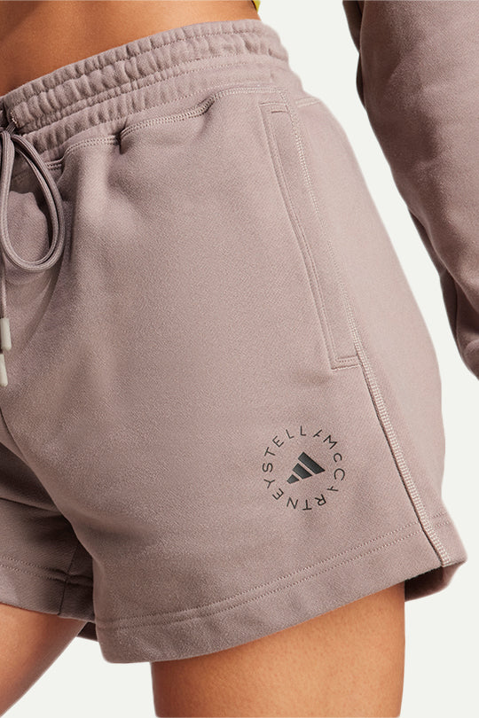 מכנסי טרנינג קצרים Terry בצבע חום