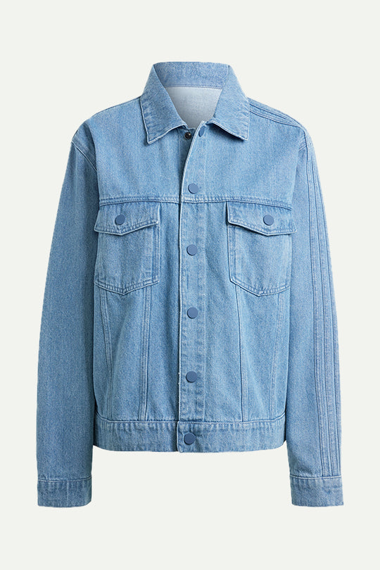 ג'קט ג'ינס 3 Stripe בצבע כחול